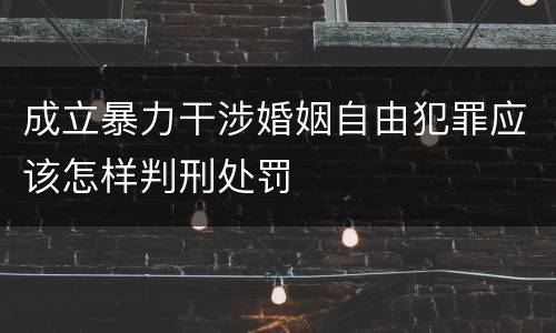 成立暴力干涉婚姻自由犯罪应该怎样判刑处罚