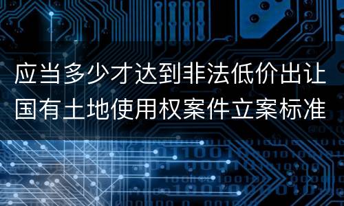 应当多少才达到非法低价出让国有土地使用权案件立案标准