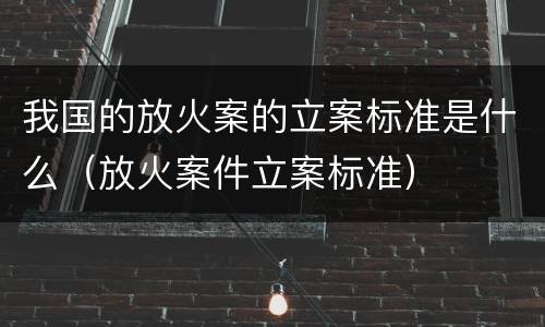 我国的放火案的立案标准是什么（放火案件立案标准）