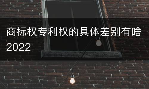 商标权专利权的具体差别有啥2022