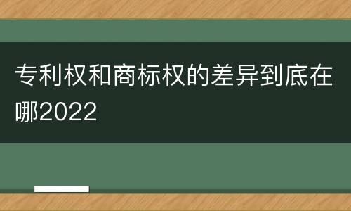 专利权和商标权的差异到底在哪2022