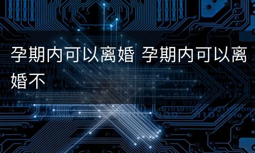 孕期内可以离婚 孕期内可以离婚不