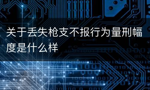 关于丢失枪支不报行为量刑幅度是什么样