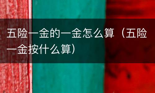 五险一金的一金怎么算（五险一金按什么算）