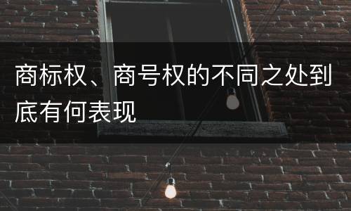 商标权、商号权的不同之处到底有何表现