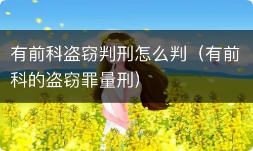 有前科盗窃判刑怎么判（有前科的盗窃罪量刑）