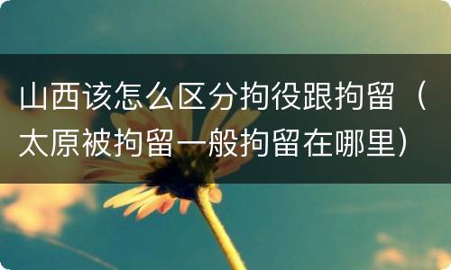 山西该怎么区分拘役跟拘留（太原被拘留一般拘留在哪里）