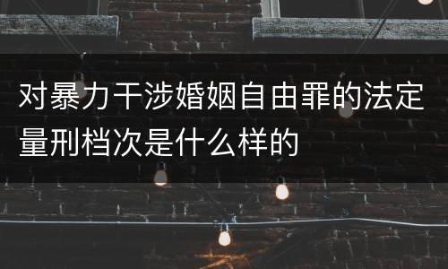 对暴力干涉婚姻自由罪的法定量刑档次是什么样的