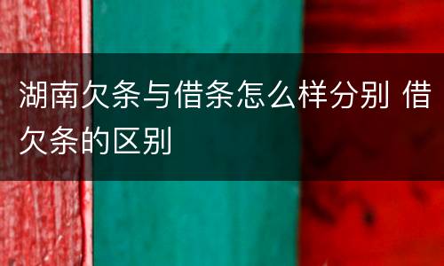 湖南欠条与借条怎么样分别 借欠条的区别