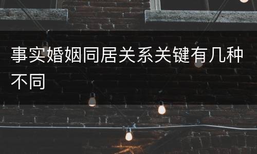 事实婚姻同居关系关键有几种不同