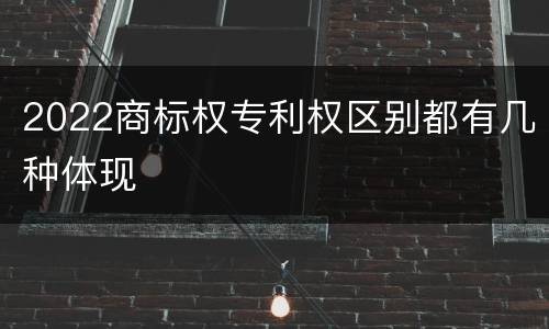 2022商标权专利权区别都有几种体现