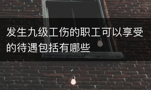 发生九级工伤的职工可以享受的待遇包括有哪些