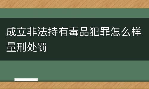 成立非法持有毒品犯罪怎么样量刑处罚
