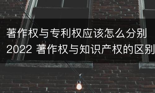 著作权与专利权应该怎么分别2022 著作权与知识产权的区别