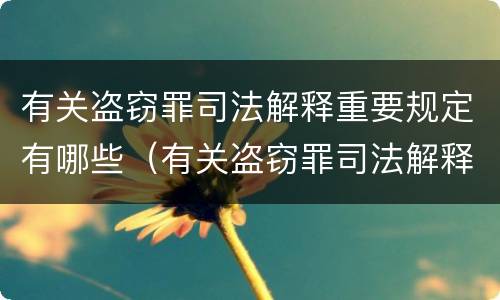 有关盗窃罪司法解释重要规定有哪些（有关盗窃罪司法解释重要规定有哪些条款）
