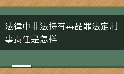 法律中非法持有毒品罪法定刑事责任是怎样