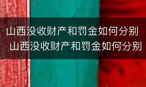 山西没收财产和罚金如何分别 山西没收财产和罚金如何分别处理