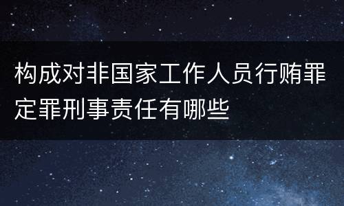 构成对非国家工作人员行贿罪定罪刑事责任有哪些