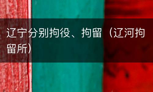 辽宁分别拘役、拘留（辽河拘留所）