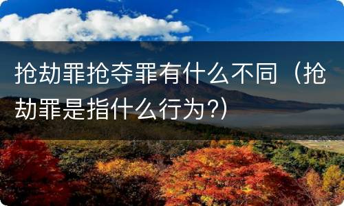 抢劫罪抢夺罪有什么不同（抢劫罪是指什么行为?）