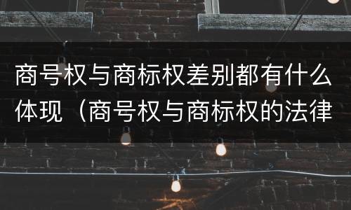商号权与商标权差别都有什么体现（商号权与商标权的法律冲突与解决）