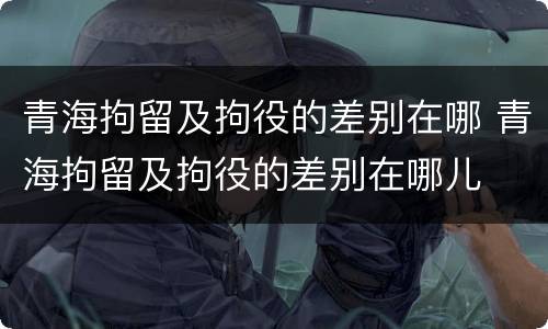 青海拘留及拘役的差别在哪 青海拘留及拘役的差别在哪儿