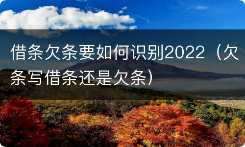 借条欠条要如何识别2022（欠条写借条还是欠条）