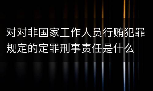 对对非国家工作人员行贿犯罪规定的定罪刑事责任是什么