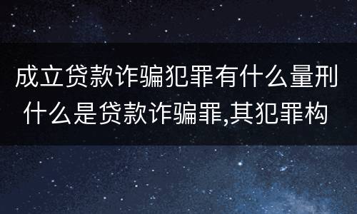 成立贷款诈骗犯罪有什么量刑 什么是贷款诈骗罪,其犯罪构成是什么