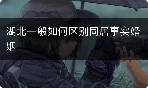 湖北一般如何区别同居事实婚姻
