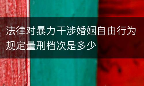法律对暴力干涉婚姻自由行为规定量刑档次是多少