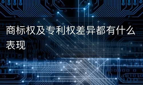 商标权及专利权差异都有什么表现
