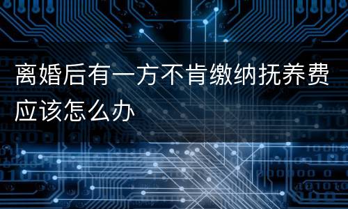 离婚后有一方不肯缴纳抚养费应该怎么办