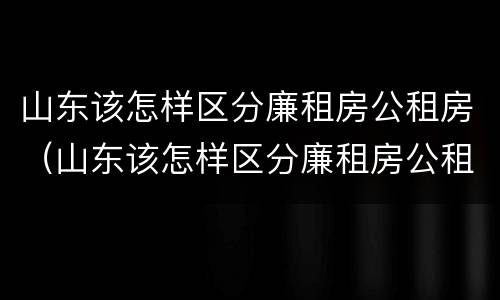 山东该怎样区分廉租房公租房（山东该怎样区分廉租房公租房和商品房）