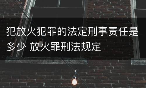 犯放火犯罪的法定刑事责任是多少 放火罪刑法规定