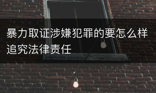暴力取证涉嫌犯罪的要怎么样追究法律责任
