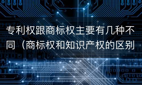 专利权跟商标权主要有几种不同（商标权和知识产权的区别）