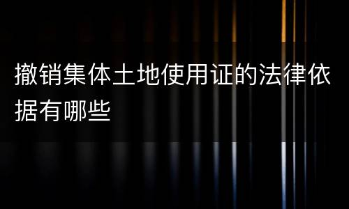 撤销集体土地使用证的法律依据有哪些