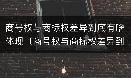 商号权与商标权差异到底有啥体现（商号权与商标权差异到底有啥体现呢）
