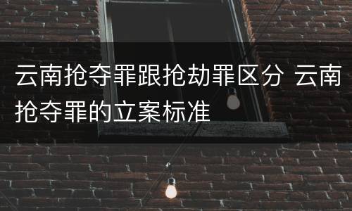 云南抢夺罪跟抢劫罪区分 云南抢夺罪的立案标准