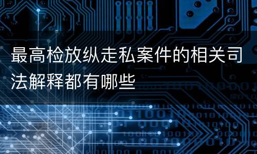 最高检放纵走私案件的相关司法解释都有哪些