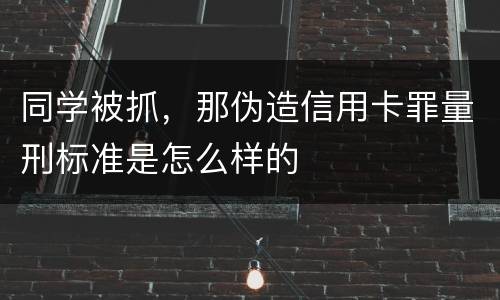 同学被抓，那伪造信用卡罪量刑标准是怎么样的