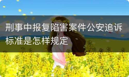 刑事中报复陷害案件公安追诉标准是怎样规定