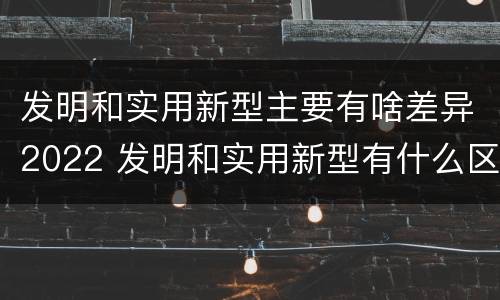 发明和实用新型主要有啥差异2022 发明和实用新型有什么区别