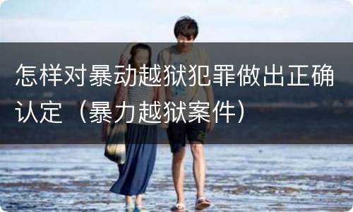 怎样对暴动越狱犯罪做出正确认定（暴力越狱案件）