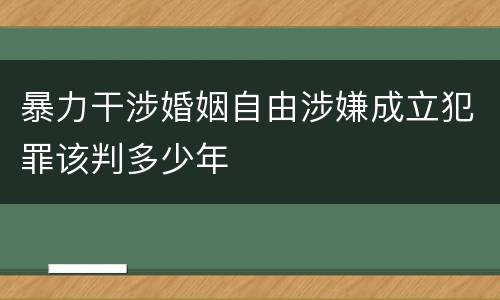 暴力干涉婚姻自由涉嫌成立犯罪该判多少年
