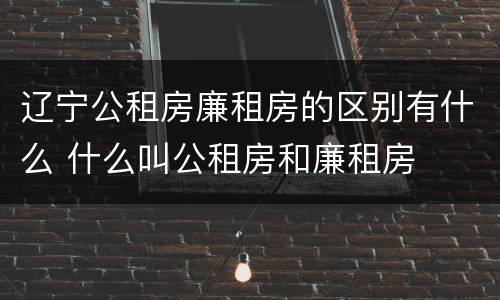 辽宁公租房廉租房的区别有什么 什么叫公租房和廉租房