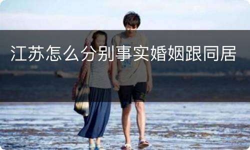 江苏怎么分别事实婚姻跟同居