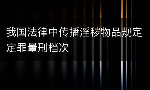 我国法律中传播淫秽物品规定定罪量刑档次