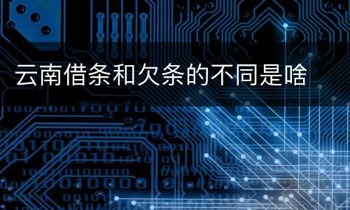 云南借条和欠条的不同是啥